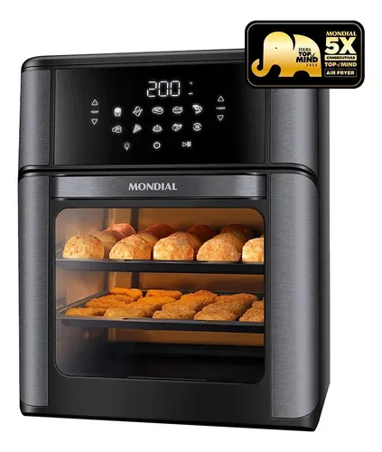 Fritadeira elétrica Mondial Oven preta de 12 litros