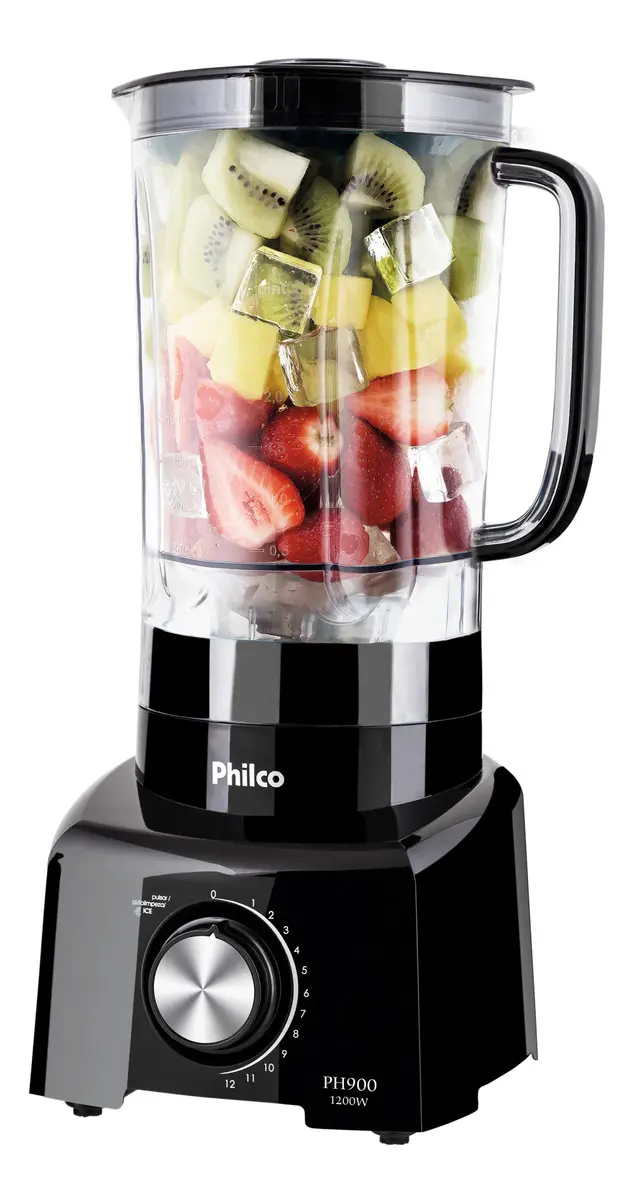 Liquidificador Philco PH900 preto de 1200 W com jarra de 3 litros